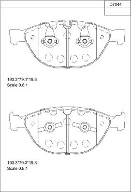 Asimco KD7044 - Brake Pad Set, disc brake www.parts5.com