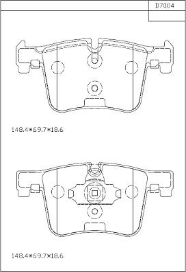 Asimco KD7004 - Brake Pad Set, disc brake www.parts5.com