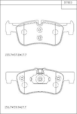 Asimco KD7003 - Brake Pad Set, disc brake www.parts5.com