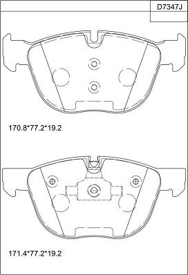 Asimco KD7347 - Brake Pad Set, disc brake www.parts5.com