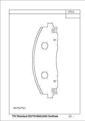 Asimco KD7243 - Brake Pad Set, disc brake www.parts5.com
