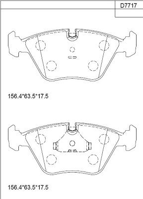 Asimco KD7717 - Brake Pad Set, disc brake www.parts5.com
