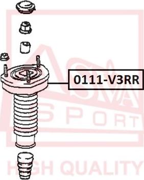 ASVA 0111-V3RR - Опора стійки амортизатора, подушка www.parts5.com