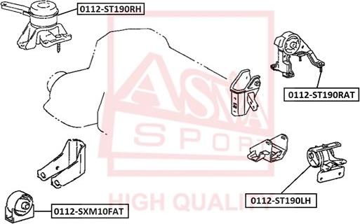 ASVA 0112-SXM10FAT - Motormontering www.parts5.com