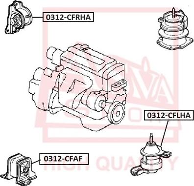 ASVA 0312-CFAF - Подушка, опора, подвеска двигателя www.parts5.com