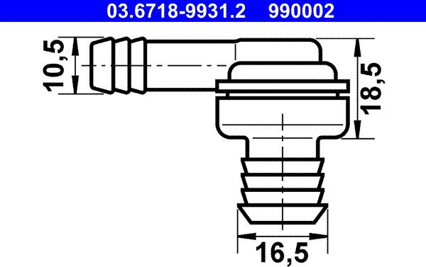ATE 03.6718-9931.2 - Cevni priključak, vod vakuuma www.parts5.com
