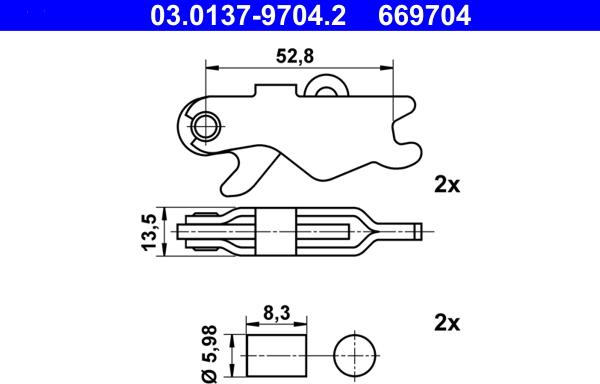 ATE 03.0137-9704.2 - Accessory Kit, parking brake shoes www.parts5.com