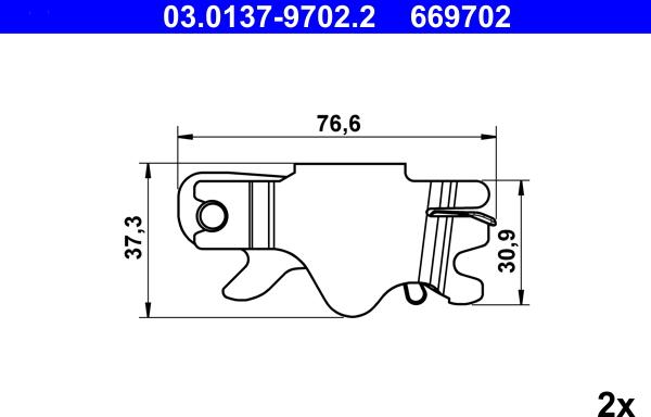 ATE 03.0137-9702.2 - Accessory Kit, parking brake shoes www.parts5.com