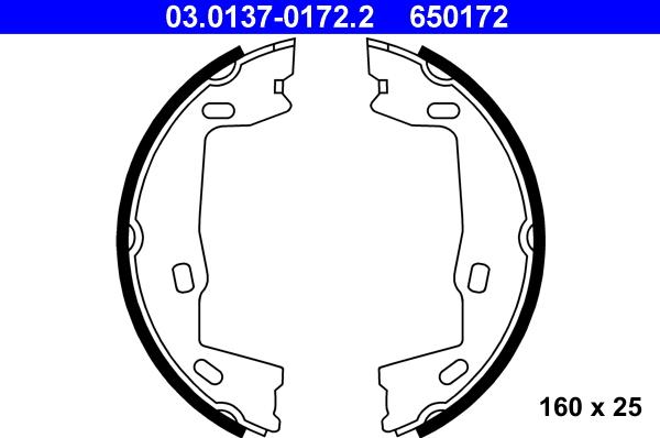 ATE 03.0137-0172.2 - Brake Shoe Set, parking brake www.parts5.com
