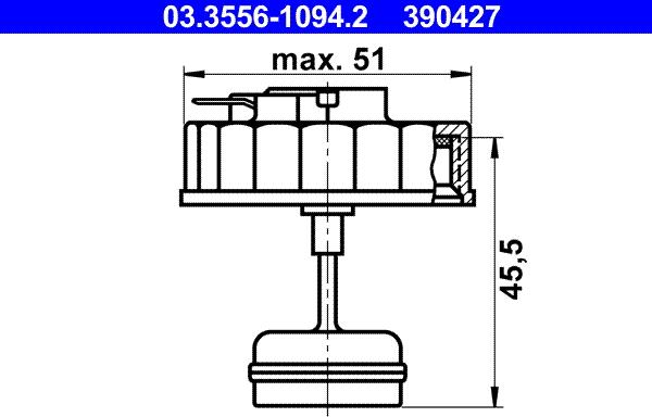 ATE 03.3556-1094.2 - Капачка, резервоар за спирачна течност www.parts5.com
