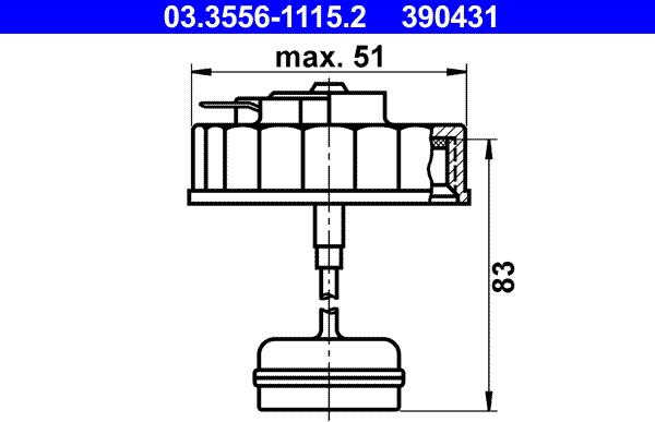 ATE 03.3556-1115.2 - Bouchon, réservoir du liquide de frein www.parts5.com