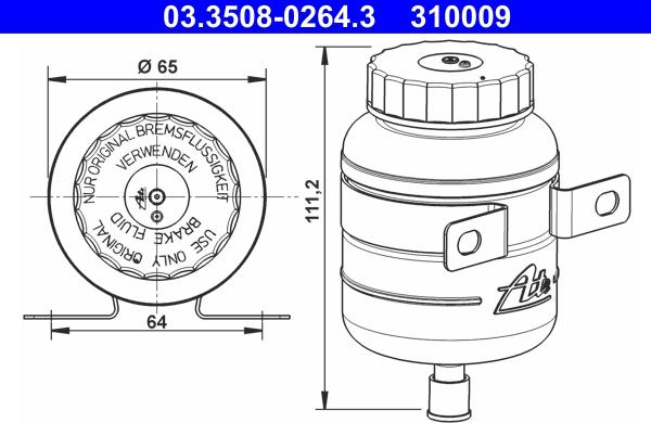 ATE 03.3508-0264.3 - Depósito compensación, líquido de frenos www.parts5.com