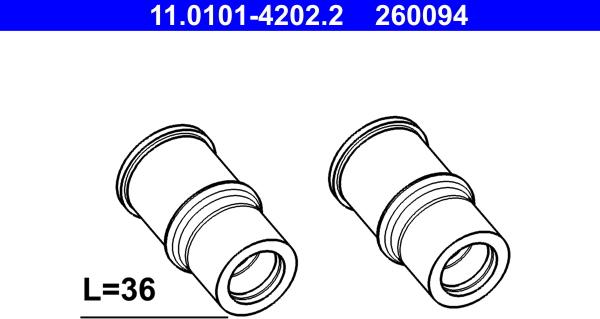 ATE 11.0101-4202.2 - Guide Sleeve Kit, brake caliper www.parts5.com
