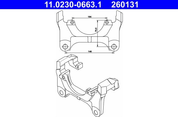 ATE 11.0230-0663.1 - Carrier, brake caliper www.parts5.com