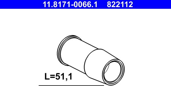 ATE 11.8171-0066.1 - Guide Sleeve, brake caliper www.parts5.com