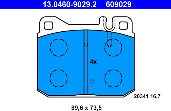 ATE 13.0460-9029.2 - Brake Pad Set, disc brake www.parts5.com