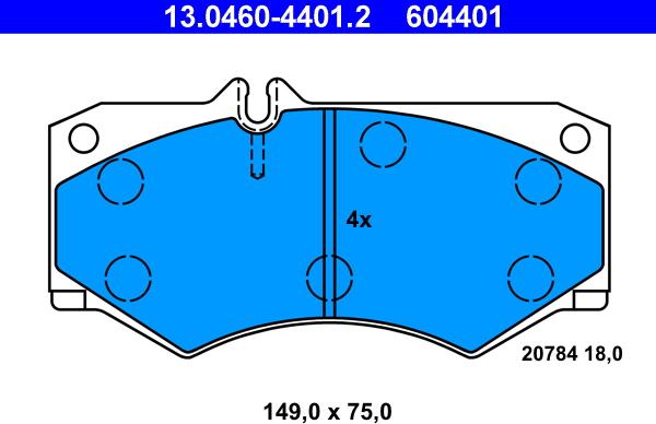 ATE 13.0460-4401.2 - Brake Pad Set, disc brake www.parts5.com