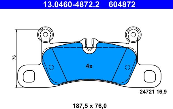 ATE 13.0460-4872.2 - Brake Pad Set, disc brake www.parts5.com