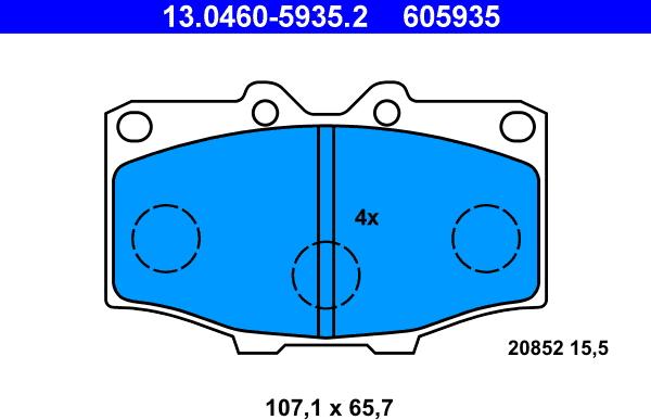 ATE 13.0460-5935.2 - Brake Pad Set, disc brake www.parts5.com