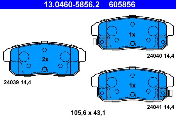 ATE 13.0460-5856.2 - Brake Pad Set, disc brake www.parts5.com