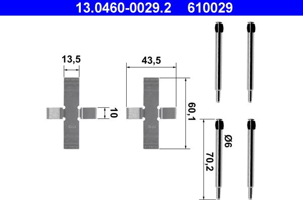 ATE 13.0460-0029.2 - Accessory Kit for disc brake Pads www.parts5.com