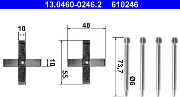 ATE 13.0460-0246.2 - Accessory Kit for disc brake Pads www.parts5.com