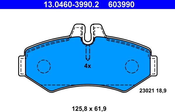 ATE 13.0460-3990.2 - Brake Pad Set, disc brake www.parts5.com