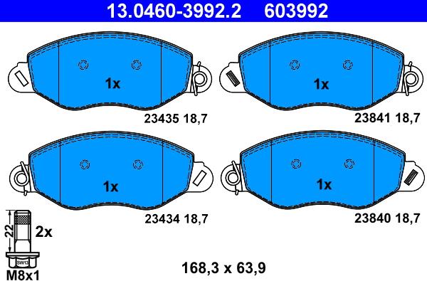 ATE 13.0460-3992.2 - Brake Pad Set, disc brake www.parts5.com