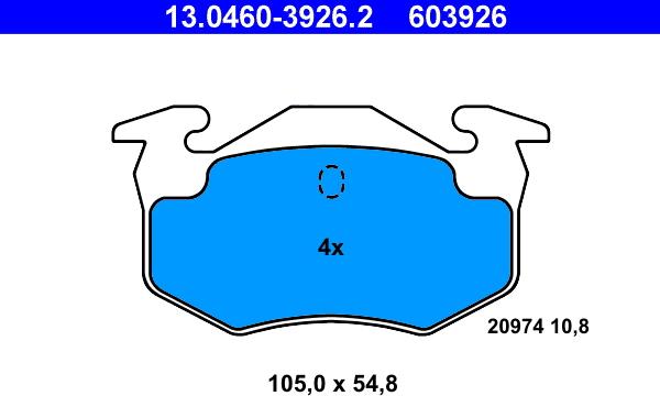 ATE 13.0460-3926.2 - Brake Pad Set, disc brake www.parts5.com
