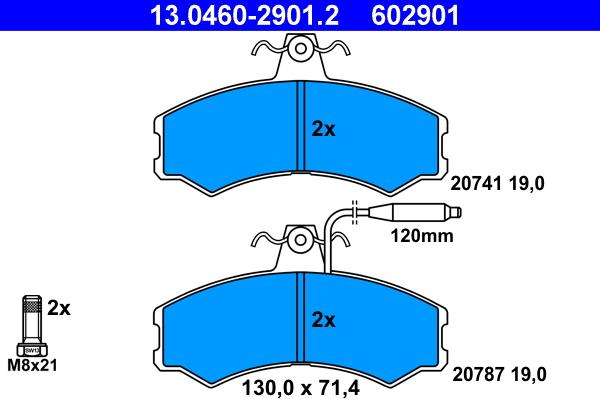 ATE 13.0460-2901.2 - Brake Pad Set, disc brake www.parts5.com