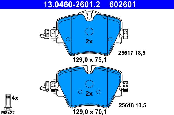 ATE 13.0460-2601.2 - Brake Pad Set, disc brake www.parts5.com