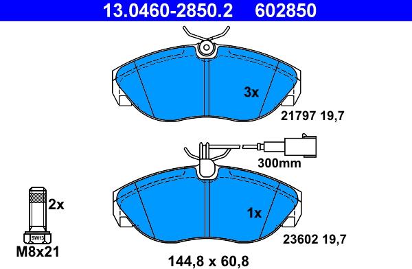 ATE 13.0460-2850.2 - Brake Pad Set, disc brake www.parts5.com