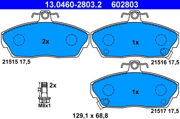 ATE 13.0460-2803.2 - Brake Pad Set, disc brake www.parts5.com