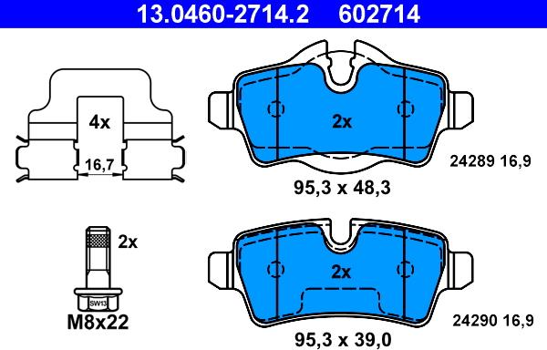 ATE 13.0460-2714.2 - Brake Pad Set, disc brake www.parts5.com