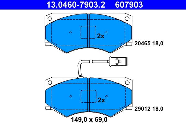 ATE 13.0460-7903.2 - Brake Pad Set, disc brake www.parts5.com