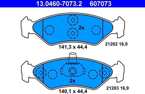 ATE 13.0460-7073.2 - Brake Pad Set, disc brake www.parts5.com