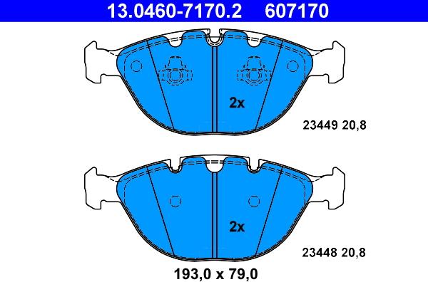 ATE 13.0460-7170.2 - Brake Pad Set, disc brake www.parts5.com