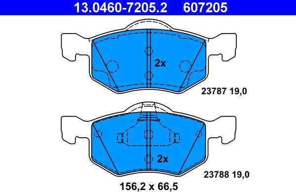 ATE 13.0460-7205.2 - Brake Pad Set, disc brake www.parts5.com
