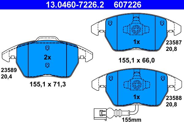ATE 13.0460-7226.2 - Brake Pad Set, disc brake www.parts5.com