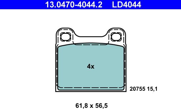 ATE 13.0470-4044.2 - Brake Pad Set, disc brake www.parts5.com