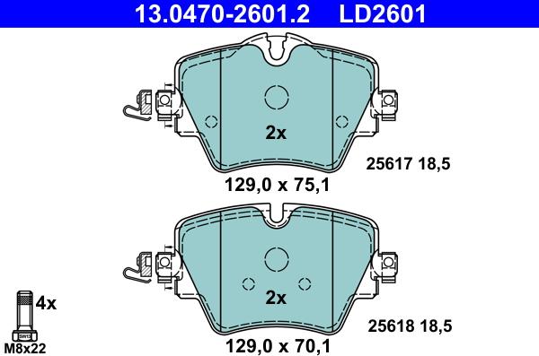 ATE 13.0470-2601.2 - Brake Pad Set, disc brake www.parts5.com
