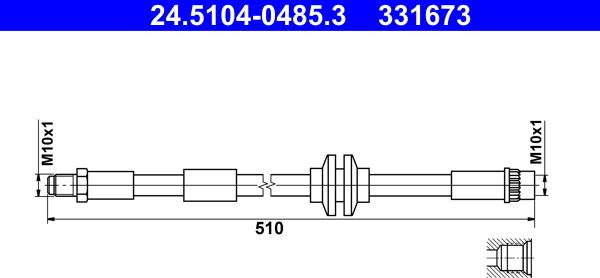 ATE 24.5104-0485.3 - Tubo flexible de frenos www.parts5.com