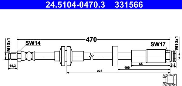 ATE 24.5104-0470.3 - Tubo flexible de frenos www.parts5.com