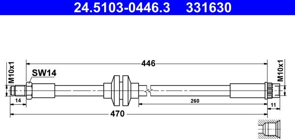 ATE 24510304463 - Tubo flexible de frenos www.parts5.com