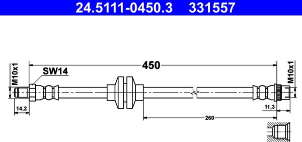 ATE 24.5111-0450.3 - Przewód hamulcowy elastyczny www.parts5.com