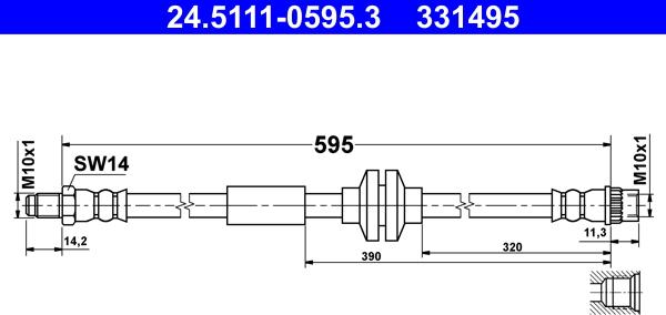 ATE 24.5111-0595.3 - Przewód hamulcowy elastyczny www.parts5.com