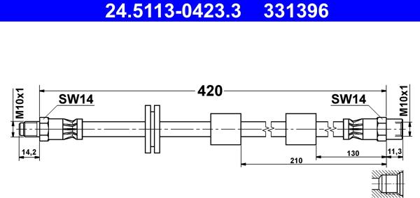 ATE 24.5113-0423.3 - Tubo flexible de frenos www.parts5.com