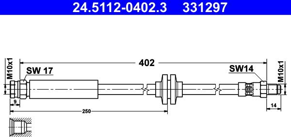 ATE 24.5112-0402.3 - Tubo flexible de frenos www.parts5.com
