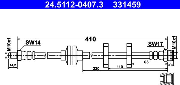 ATE 24.5112-0407.3 - Tubo flexible de frenos www.parts5.com