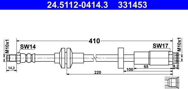 ATE 24.5112-0414.3 - Tubo flexible de frenos www.parts5.com